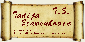 Tadija Stamenković vizit kartica